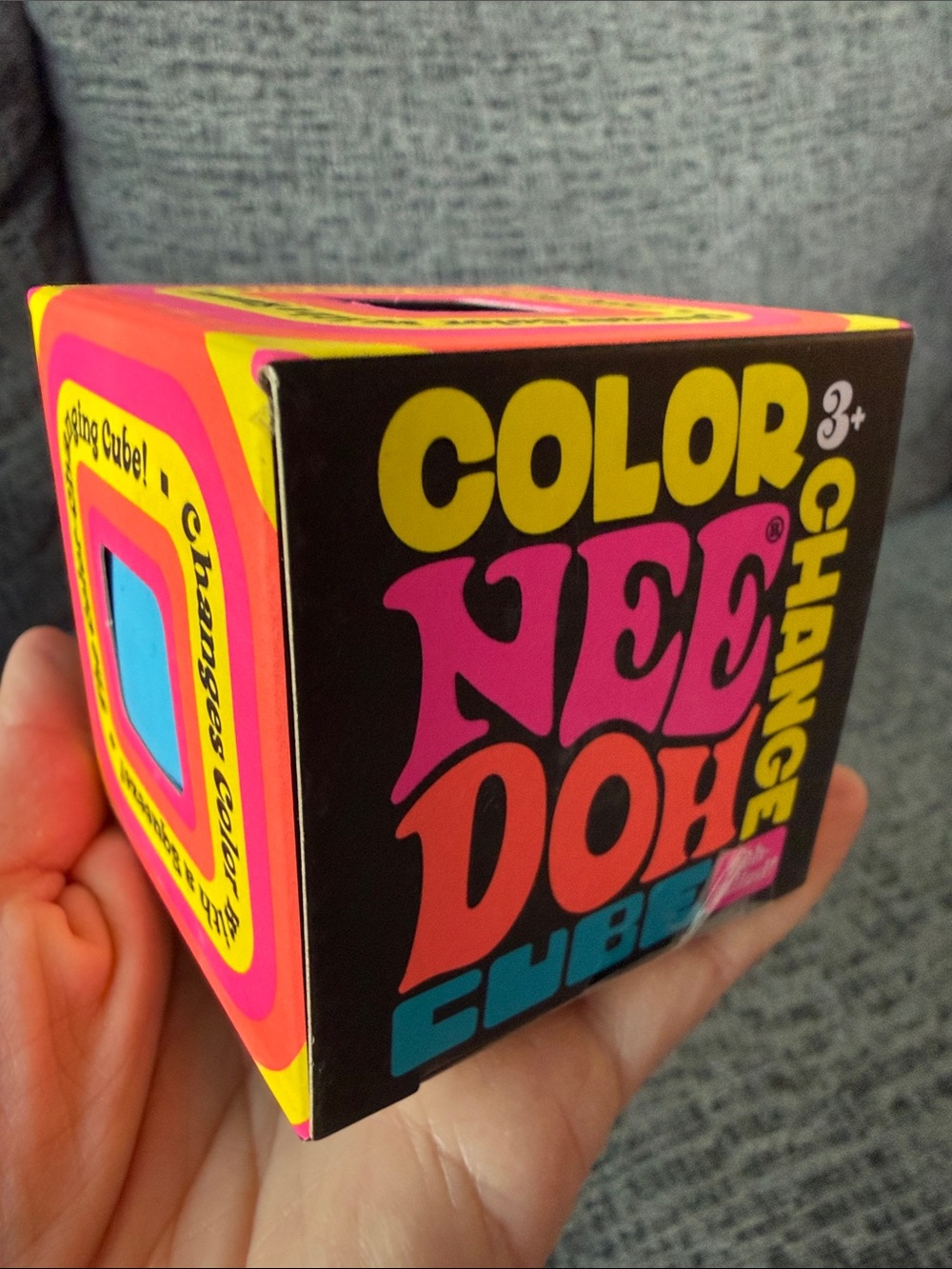BNIB NeeDoh Color Changing CUBE, Blue